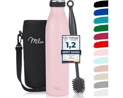 Roestvrij Staal Vacuüm Geïsoleerde Waterfles - Dubbelwandige Metaalfles, Voor Warme, Koude & Koolzuurhoudende Dranken (500ml, Roze)