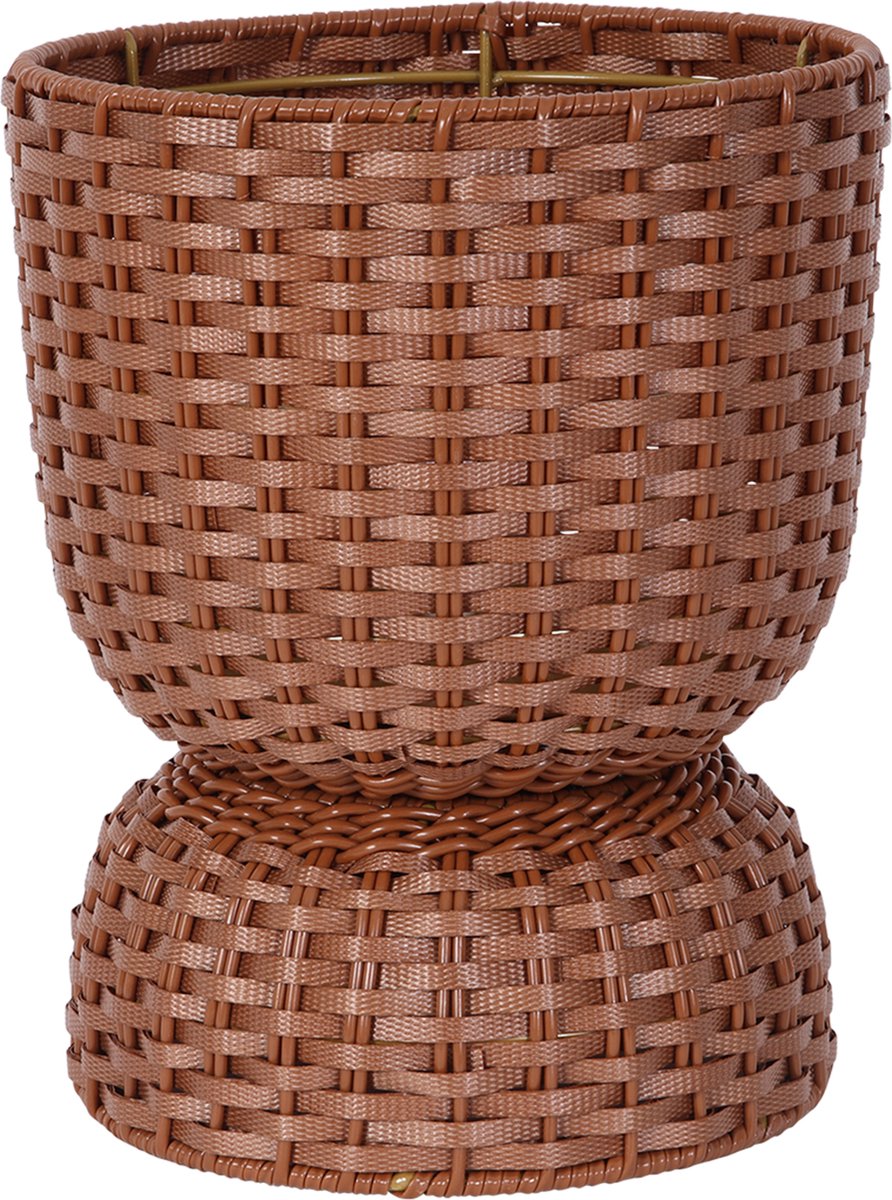Handed By - Plantenmand - Plantenstandaard - Bloempot - Duurzaam- Handgevlochten - Handed By Twist Diabolo maat small - bruin - sienna