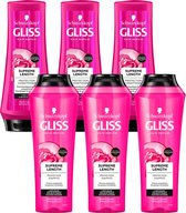 Schwarzkopf Gliss Kur Supreme Length Mix Pakket - 3 x Shampoo 250ml - 3 x Conditioner 200ml