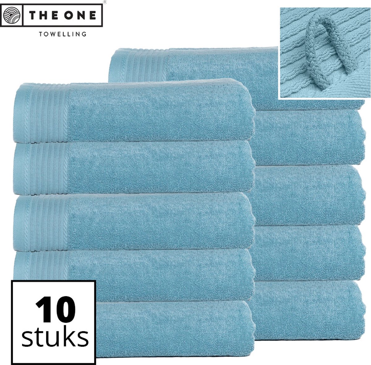 The One Towelling Classic Handdoeken - Voordeelverpakking - Hoge vochtopname - 100% Gekamd katoen - 70 x 140 cm - Petrol - 10 Stuks