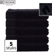 The One Towelling Classic Handdoeken - 70 x 140 cm - 5 Stuks - Voordeelverpakking - Hoge vochtopname - 100% Gekamd katoen - Zwart