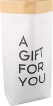 Zak - Cadeau zak - Papier - 40/ 14x58.5cm - A gift for you - wit - geschenk verpakking - leuk cadeaus inpakken