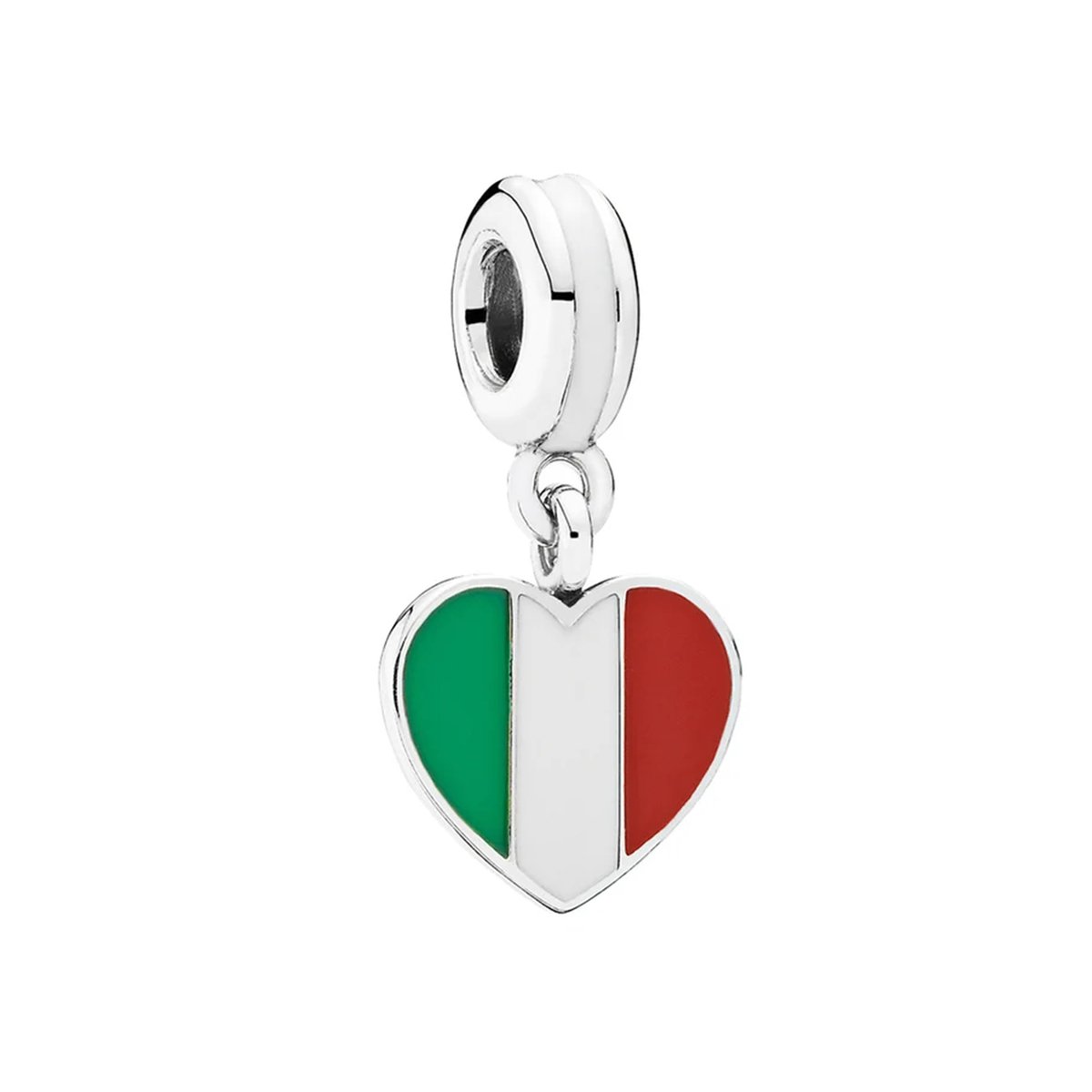 Italië Vlag Hart Bedel voor Armband, Verjaardagsgeschenken voor Haar, Hartbedels voor Armband, Moeder Geschenken, Keen Jewel