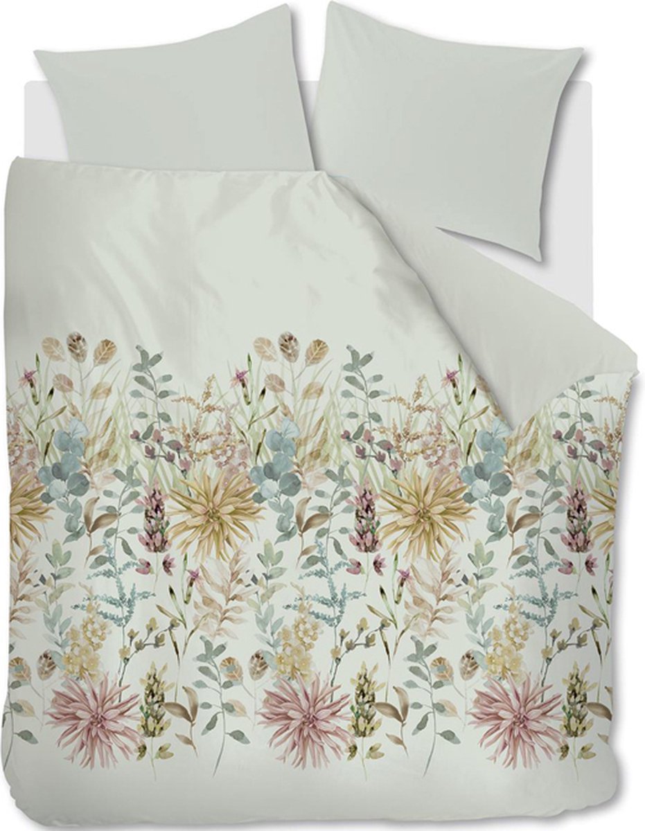 Ariadne at Home Flowerfields dekbedovertrek - Lits-Jumeaux - 240x200/220 - Licht groen
