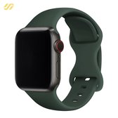 Geschikt voor Apple Watch bandje - Siliconen - Pijnboom Groen - 42/44/45/49mm - Voor iWatch 1,2,3,4,5,6,7,8,9,SE,Ultra