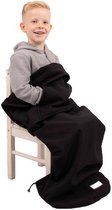 Belieff Rolstoel Deken Kinderen – Flexibele Onderlaag - Handzakken - Jongens & Meisjes - Zwart – 100% Polyester - Fleece Gevoerd - Warm & Comfortabel