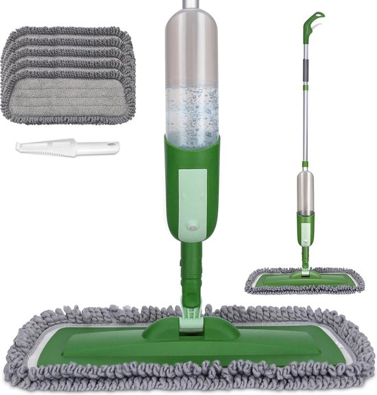 Balai Serpillière à Pulvérisation - Plat Rotatif Avec Réservoir D'eau, Nettoyage Humide Et Sec Pour Sols Carrelés, Stratifiés Et Durs - 6