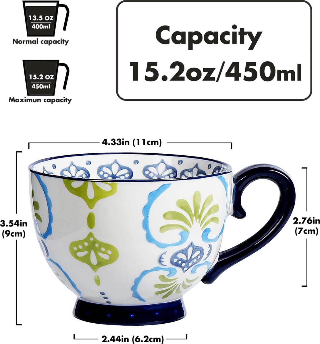 Jumbo Mug 900 ml - Tasse à thé en porcelaine osseuse - Coffret