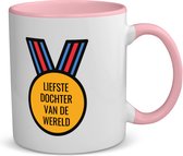 Akyol - tasse à café la plus chère fille du monde - tasse à thé - rose - Fille - la fille la plus chère - cadeau d'anniversaire - anniversaire - cadeau - cadeau pour fille - articles pour fille - cadeau - cadeau - cadeau - contenu 350 ML