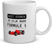 Akyol - niet storen ik kijk naar formule 1 koffiemok - theemok - Formule 1 - mensen die houden van f1 - quotes - verjaardagscadeau - verjaardag - cadeau - kado - geschenk - gift - 350 ML inhoud