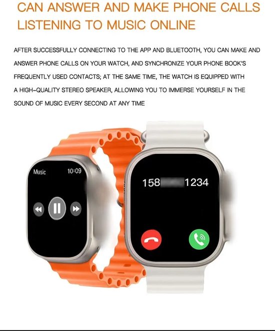 Aimiou S8 Ultra Smartwatch Smartwatch Dames Heren Touchscreen Stappenteller. bol