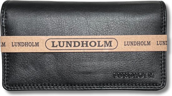Lundholm portemonnee dames overslag RFID - Leren portefeuille dames met anti-skim bescherming - vrouwen cadeautjes cadeau voor vriendin overslagportemonnee dames | RFID Safe - Zwart