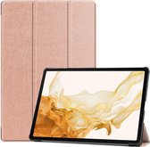 Tablet Hoes geschikt voor de Samsung Galaxy Tab S9 Plus / S9 FE Plus | Book Case met Standaard | Kunstlederen Beschermhoes | Tri-fold | Roze