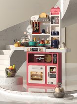 GoudenGracht - Speelgoed Keuken - Speelkeuken - Luxe en Realistische Speelgoedkeuken - 63 accessoires - Framboos