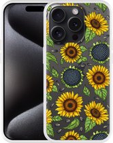 Cazy Hoesje geschikt voor iPhone 15 Pro Max Sunflowers