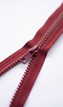 Deelbare rits 40cm bordeaux - polyester stevige rits met bloktandjes