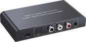 DrPhone DAAC5 Digitaal naar Analoog Audioconverter DAC met afstandsbediening & volumeregeling - 192KHz/24bit - Digitaal Coaxiaal Toslink naar analoog L/R RCA 3,5 mm audio – Zwart