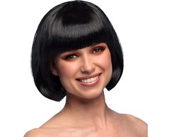 Boland - Pruik Cabaret zwart Zwart - Steil - Kort - Vrouwen - Can Can - Glitter and Glamour