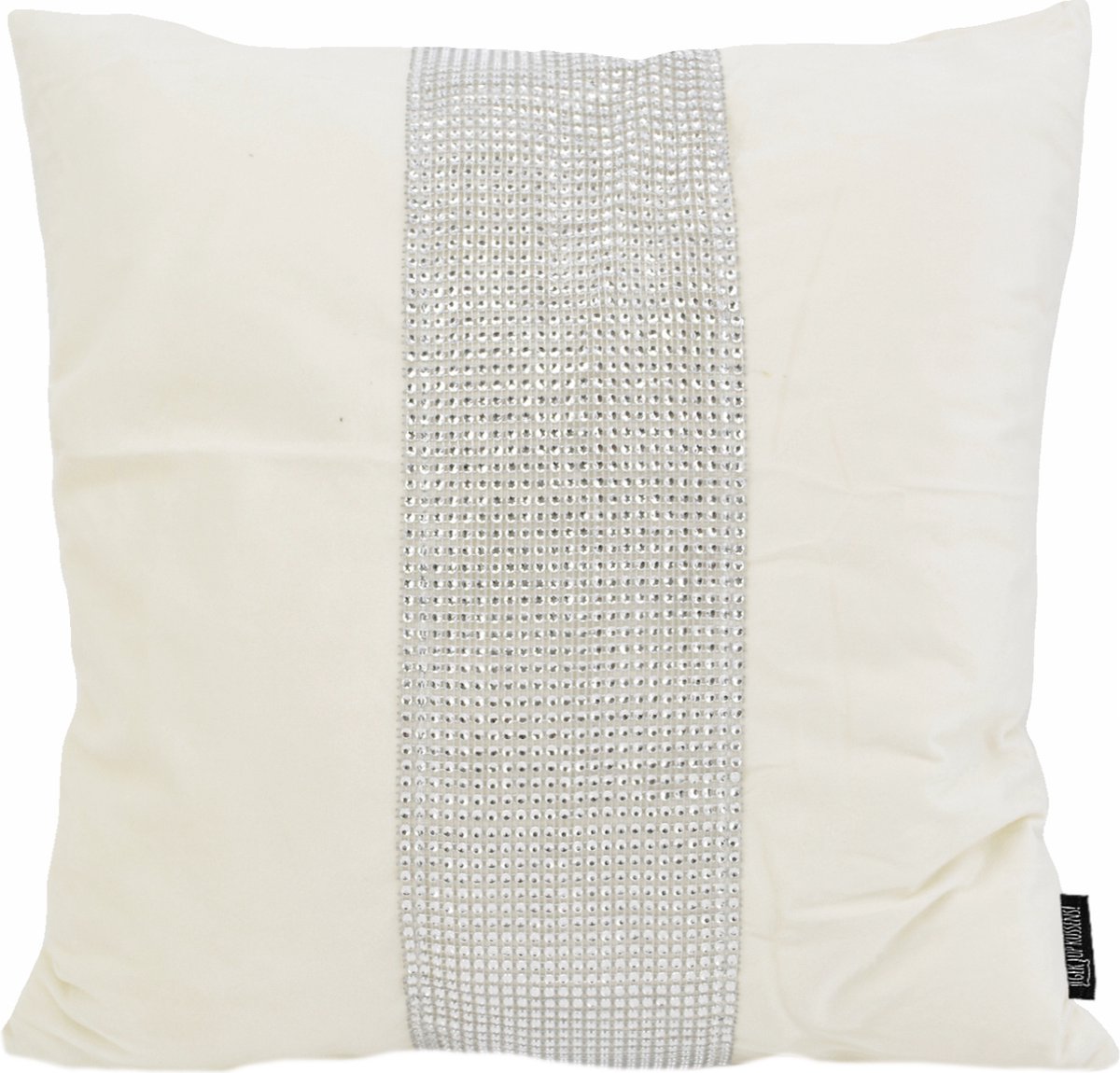 Gek op Kussens! Velvet Bliss Diamond - Crème Kussenhoes | Velvet/Polyester | 45 x 45 cm