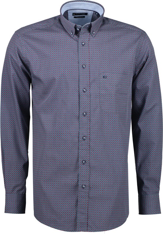Giordano Overhemd - Modern Fit - Blauw - 4XL Grote Maten