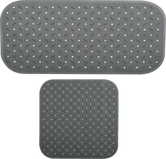 Lot De 5 Tapis Antidérapants De Douche Ou Baignoire Caoutchouc QUADRO 13x13cm Violet MSV