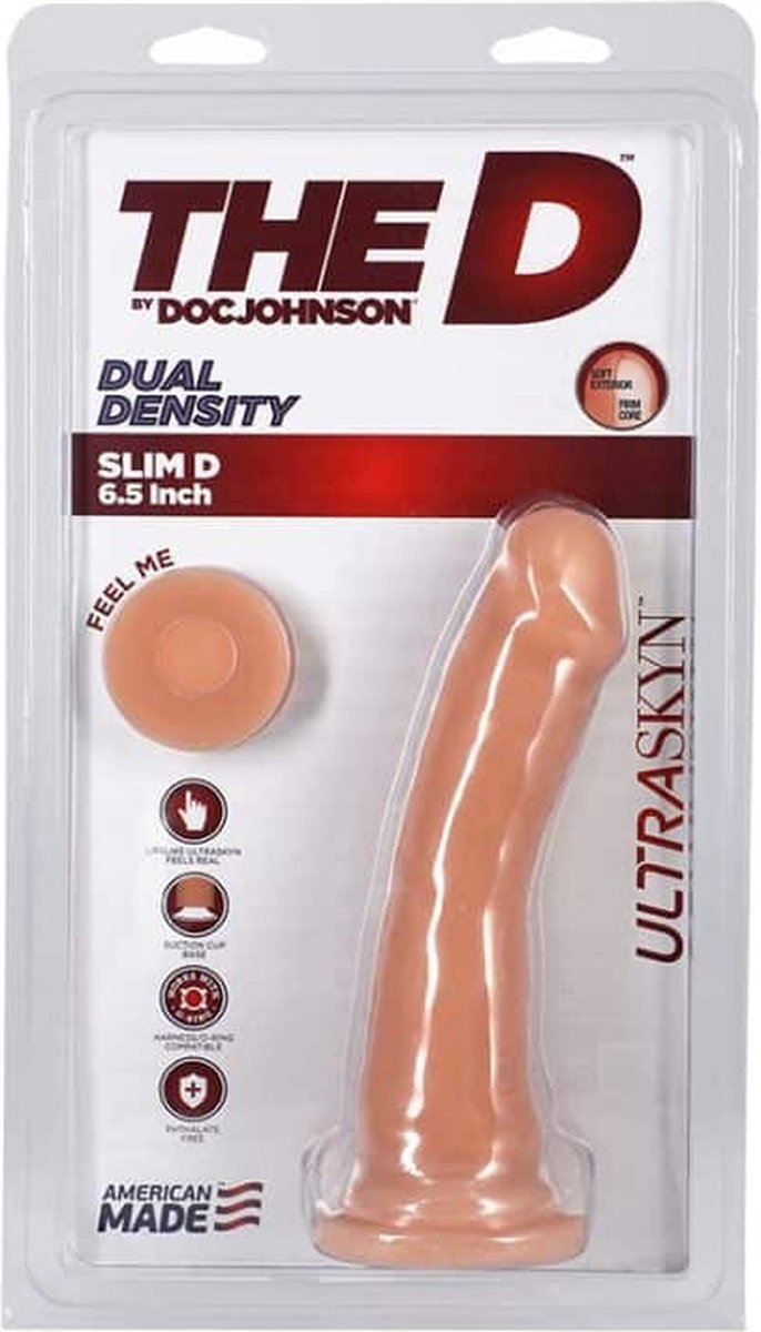 Goedkoopste Doc Johnson Slim D - Realistische ULTRASKYN Dildo met Ballen - 15 cm flesh
