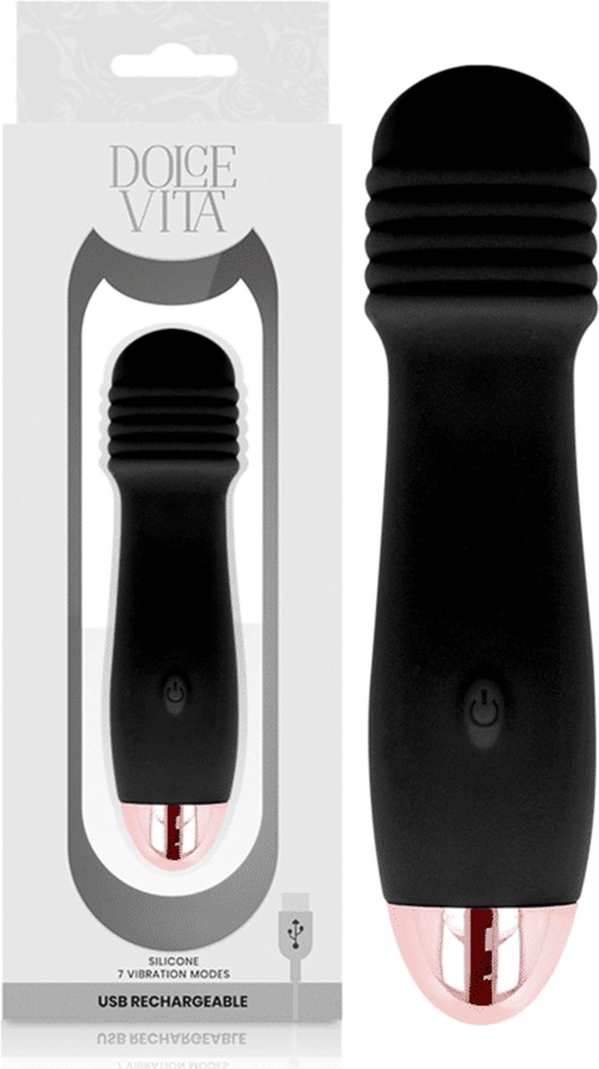 DOLCE VITA | Dolce Vita Rechargeable Vibrator Three Black 7 Speed