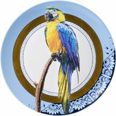 Heinen Delfts Blauw | Wandbord Mandala papegaai | Ø 31 cm