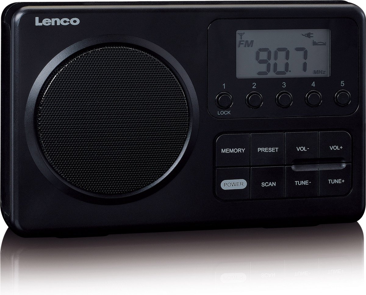 Lenco MPR-035BK Draagbare Radio op Batterijen en Netstroom thumbnail 3