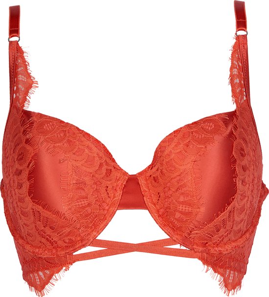 After Eden D-cup & up TESSA Padded wire bra with lace and strap Dames Beha - Brique - Maat 80F