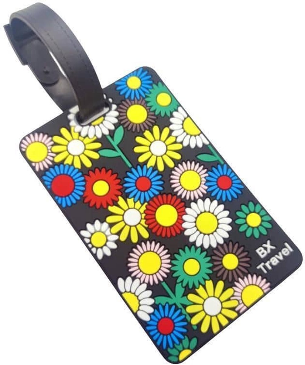 Luggage Tag Bloemen - Bagagelabel - KofferLabel - Flower Design - Reislabel - Flexibel en Sterk Materiaal - Merk: BX Travel®