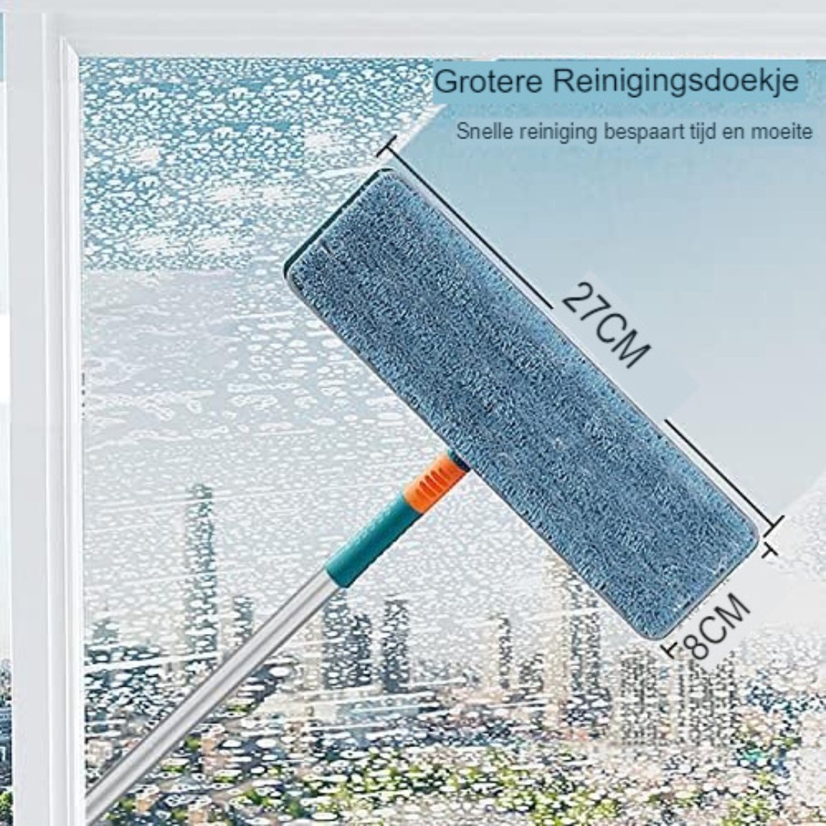 Shine raamwisser en microvezeldoek opzetstuk 2-in-1