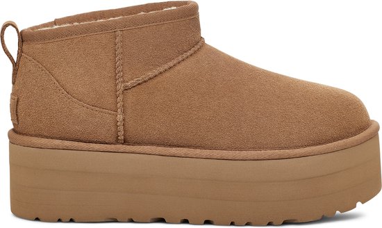 Foto: Ugg classic ultra mini platform w gevoerde laarzensnowbootsdames laarzen kleur cognac maat 37