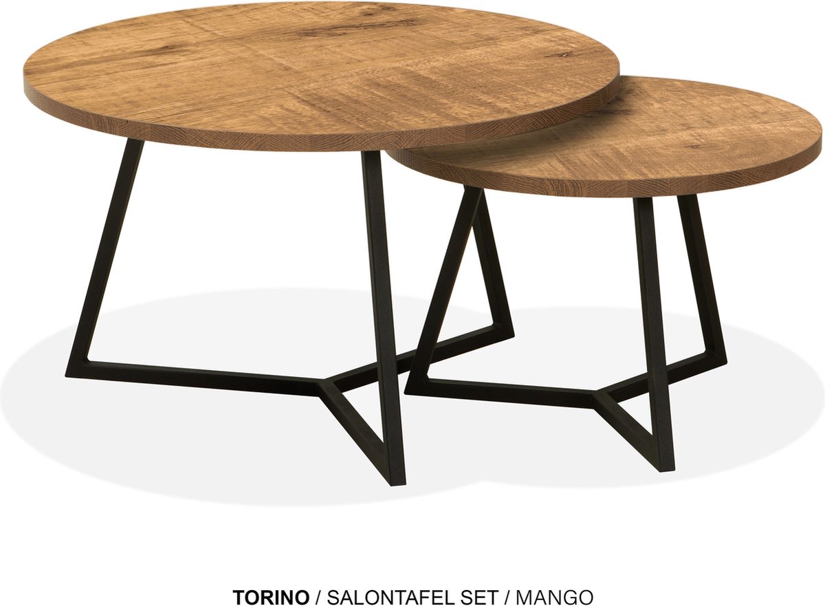 Maxfurn - Set ronde salontafels | Zeer krasvast | Kleur: mango