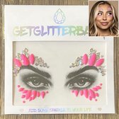 GetGlitterBaby® - Glitter Face Jewels / Festival Glitters / Strass Glitter Steentjes / Plak Diamantjes voor Gezicht / Rhinestones - Zilver / Roze