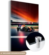 MuchoWow® Glasschilderij 120x160 cm - Schilderij acrylglas - Auto - Formule 1 - Circuit - Raceauto - Foto op glas - Schilderijen