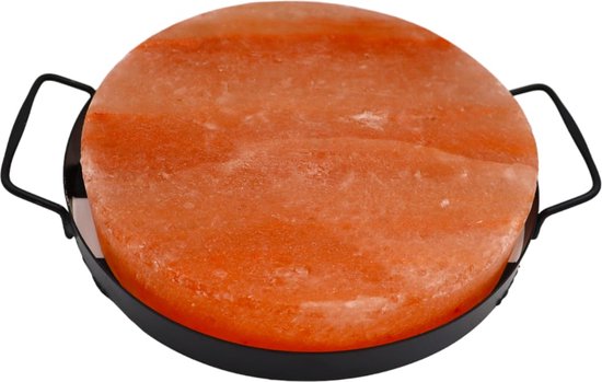 Pierre de sel de Himalaya ronde 25 x 5 cm (avec plaque de BBQ en