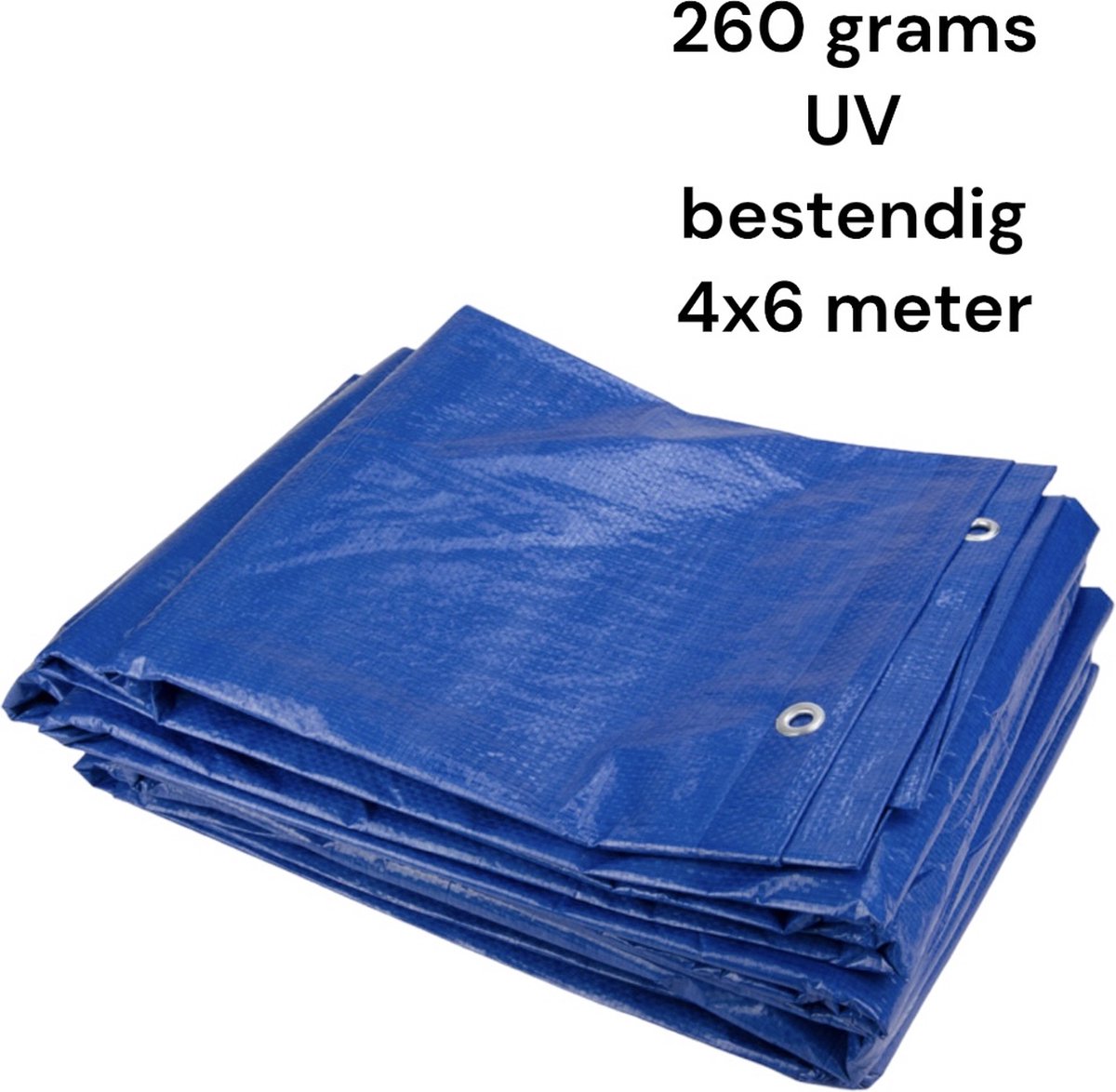 Blauw dekzeil 4x6 mtr-Heavy duty uitvoering-260 grams PE-Dekzeil boot-Dekzeil.