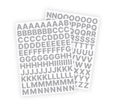 Letter stickers / Plakletters - Stickervellen Set - Metallic Zilver - 2cm hoog - Geschikt voor binnen en buiten - Standaard lettertype - Glans