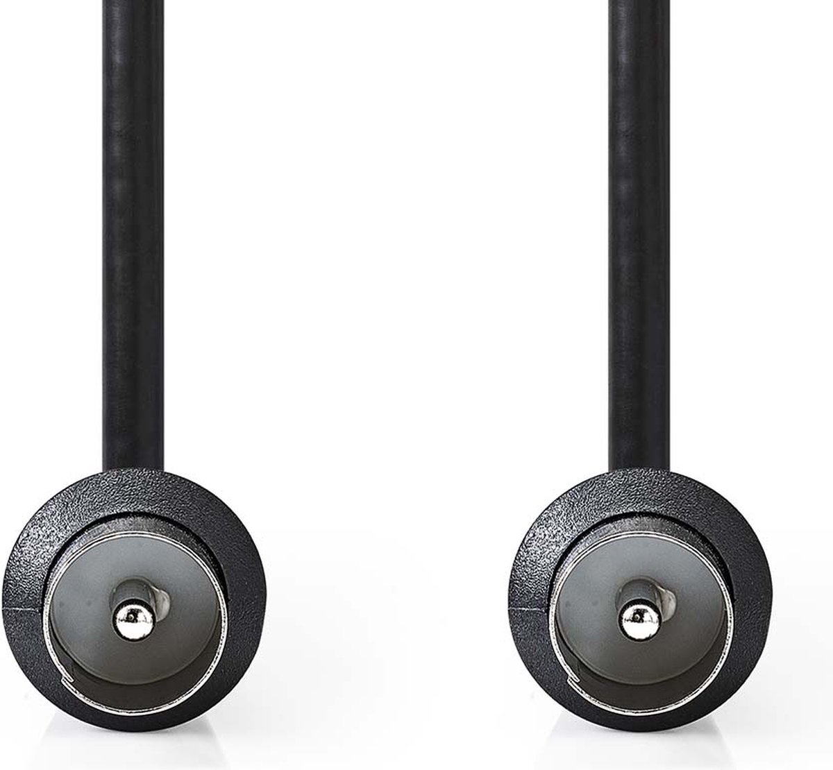 Coaxkabel | IEC (Coax) Male | IEC (Coax) Male | Vernikkeld | 90 dB | 75 Ohm | Dubbel Afgeschermd | 1.50 m | Rond | PVC | Zwart