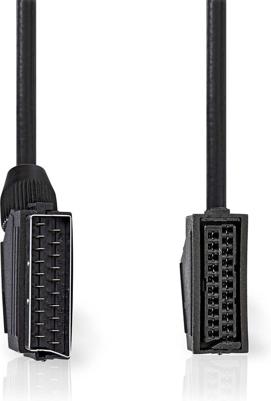 Cavo Adattatore SCART Maschio/Femmina A Jack 3.5mm – Nedis, 0.20m, Placcato Nichel, Per Collegare Cuffie Alla TV