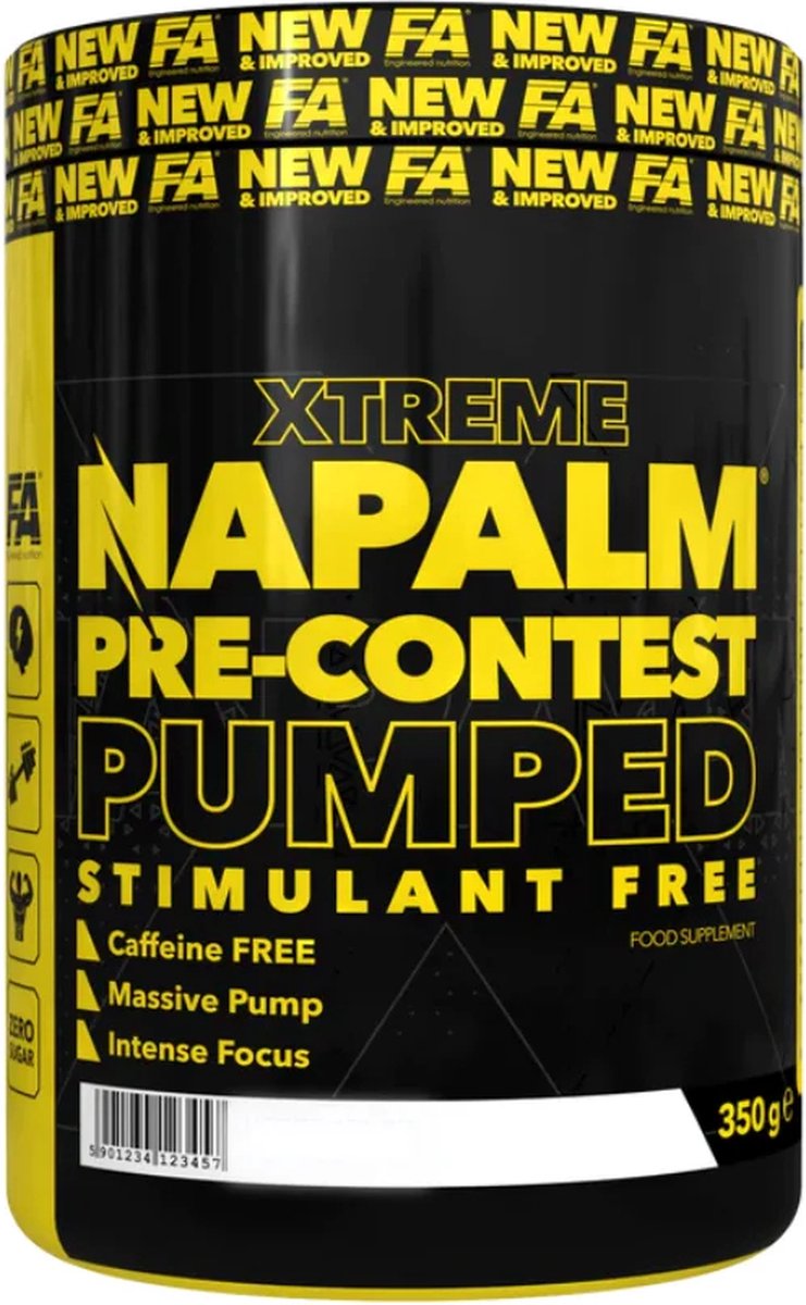 FA Xtreme Napalm - Pre-contest pumped STIM FREE - Pre workout - Muscle pump - Lychee - 350g - 40 porties