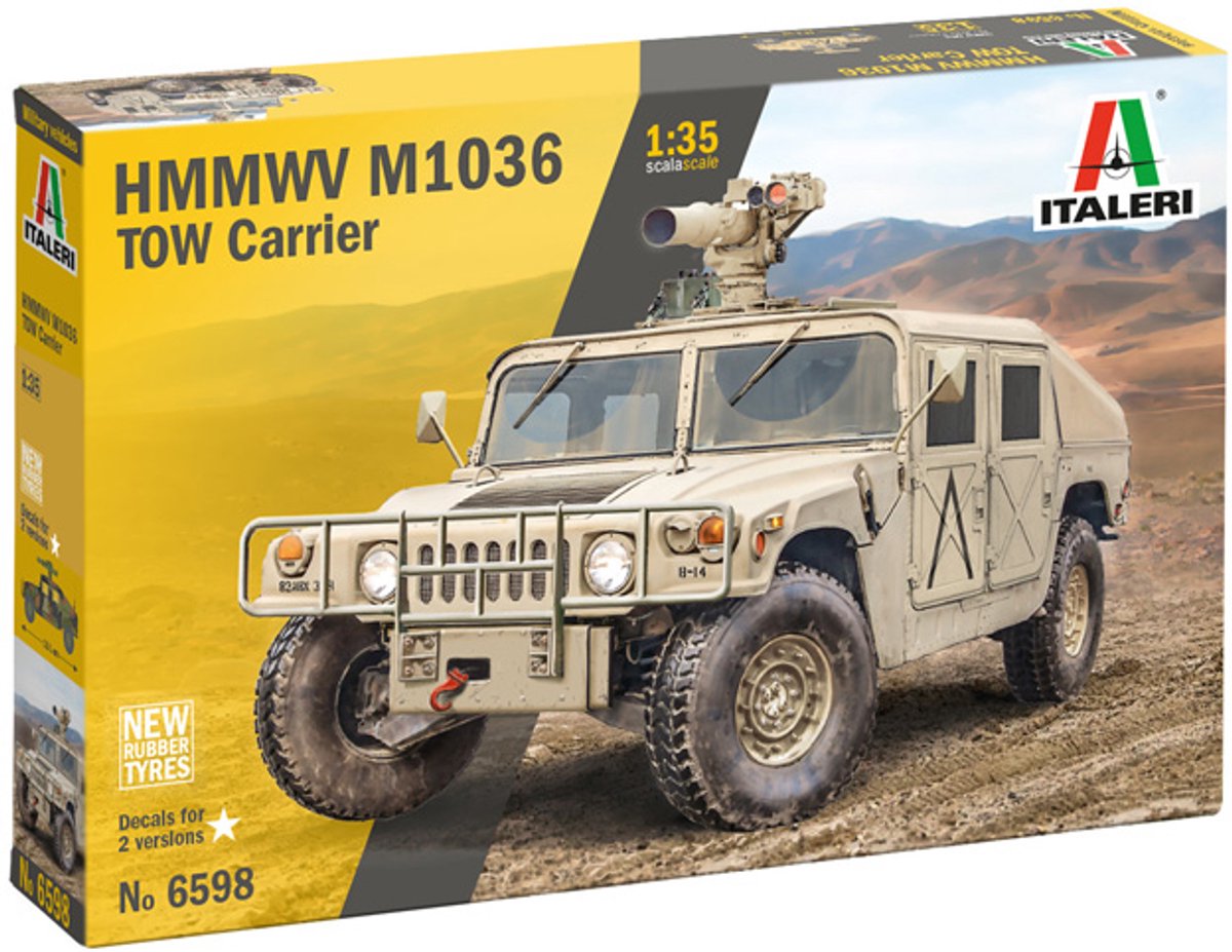 Italeri Modelbouwpakket Militaire voertuigen - 6598 HMMWV M1036 - TOW Carrier Plastic - 1:35 - Modelbouw