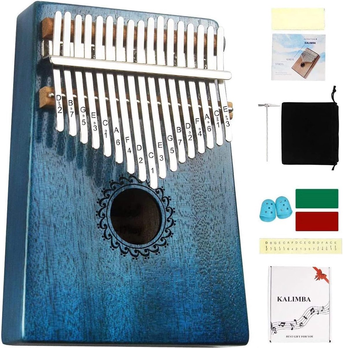 Mbira ou Kalimba. Mini Piano à pouce 8 touches, bois ou acrylique