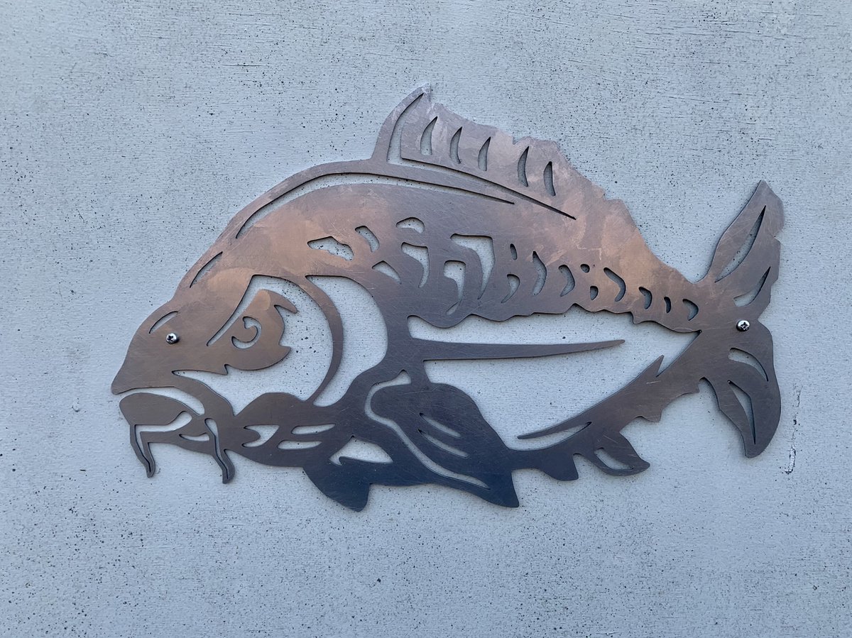 Metalen tuin decoratie - De Karper - Wandecoratie van metaal