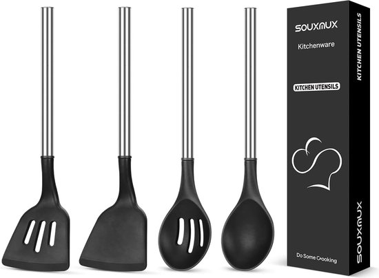 Siliconen keukengerei set, 9 stuks keukengerei spatel set met houten handvat voor anti-aanbakgerei, 230 graden Fahrenheit hittebestendige siliconen keukengadgets gebruiksvoorwerpen set met gebruiksvoorwerpen houder (grijs Siliconen keukengerei set, 9 stuks keukengerei spatel set met houten handvat voor anti-aanbakgerei, 230 graden Fahrenheit hittebestendige siliconen keukengadgets gebruiksvoorwerpen set met gebruiksvoorwerpen houder (grijs