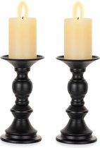 Kandelaar kandelaar stompkaarsen zwart - set van 2 voor kaarsen metaal vintage moderne decoratie tafeldecoratie voor Kerstmis advent woonkamer