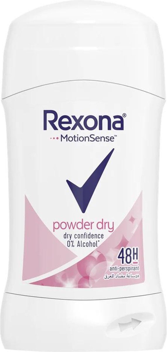 Rexona Deodorant Stick - Powder Dry - 6 x 40 gram - 0% Alcohol - MotionSense - Voordeelverpakking