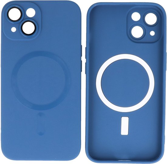 Coque arrière pour iPhone 13 - Étui MagSafe avec protecteur d'appareil photo - Marine
