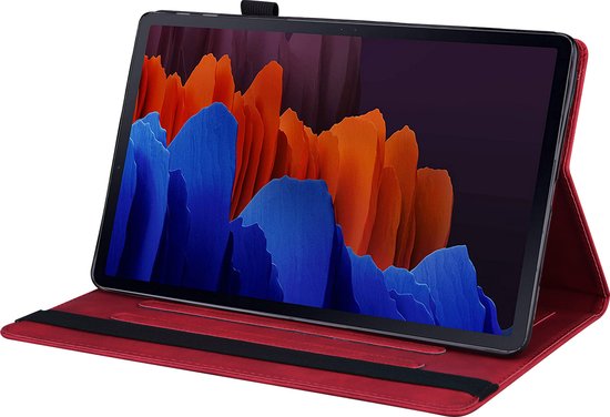 Case2go - Étui pour Lenovo Tab P12 Pro - Business Wallet Book Case - Avec porte-carte - Rouge